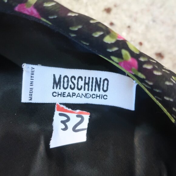 Womens Moschino Cheapandchic 100% Silk Black, Pink Floral Dress S - Picture 8 of 9